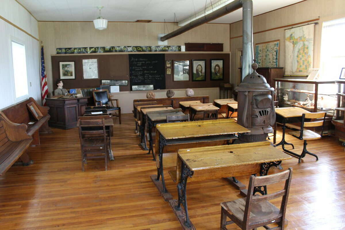 Inside the school house, which was used as one classroom. 